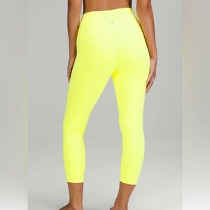 Lululemon Align High-Rise Crop 21" in Electric Lemon (neon yellow) color. Nulu